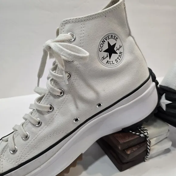 Converse Chuck Taylor Shoe Run Star Hike Platform White Hi Top W12.5 M 10 Chunky