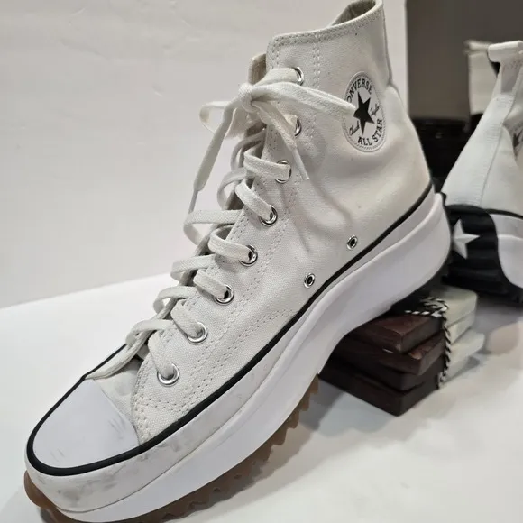 Converse Chuck Taylor Shoe Run Star Hike Platform White Hi Top W12.5 M 10 Chunky