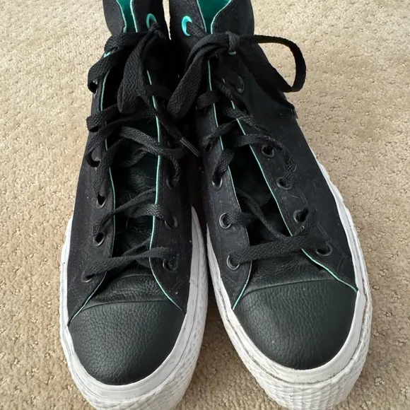 CONVERSE Chuck Taylor Women Black AllStar Lift 2XHigh SURFACEFUSION Shoes-10 1/2