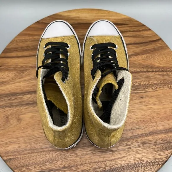 Converse CTAS Shoes Womens Size 10.5 Gold Fabric Comfort Skate Sneakers