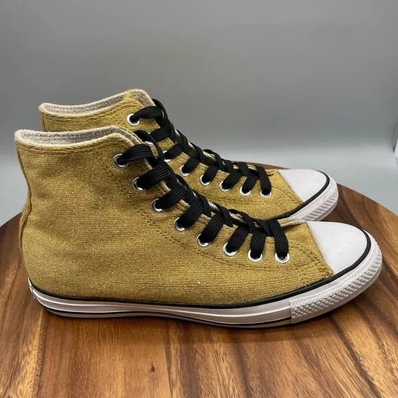Converse CTAS Shoes Womens Size 10.5 Gold Fabric Comfort Skate Sneakers