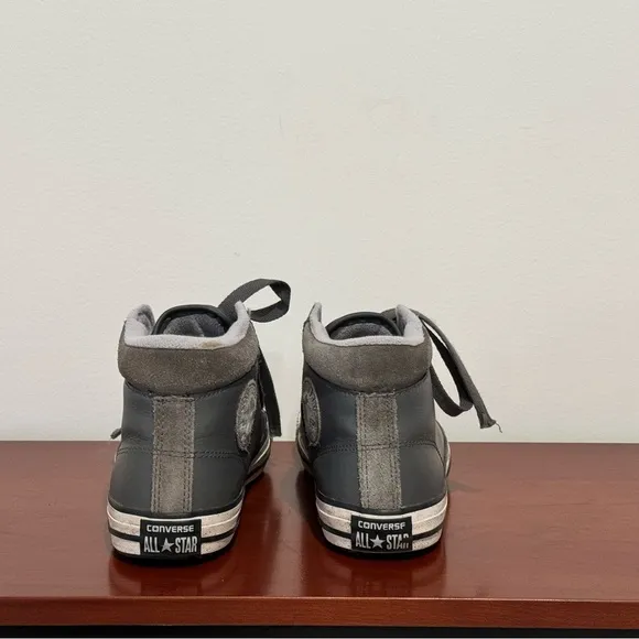 Converse Gray High-Top Sneakers leather