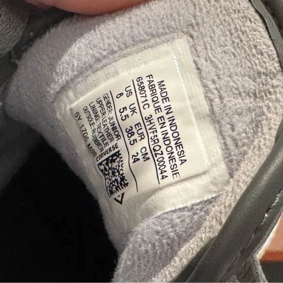 Converse Gray High-Top Sneakers leather