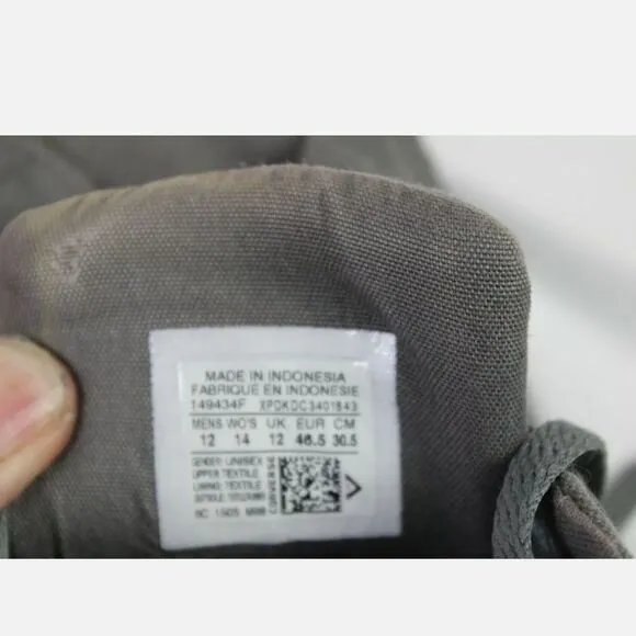 Converse - High Street Thunder Grey Sneakers - Men's 12 - 149434F.