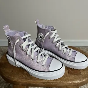 Converse High-Top Purple Glitter Sneakers
