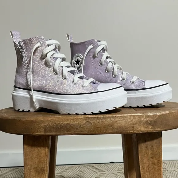 Converse High-Top Purple Glitter Sneakers