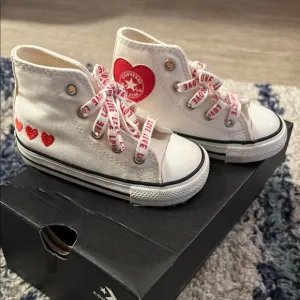 Converse Kids' White and Red High-Top Sneakers