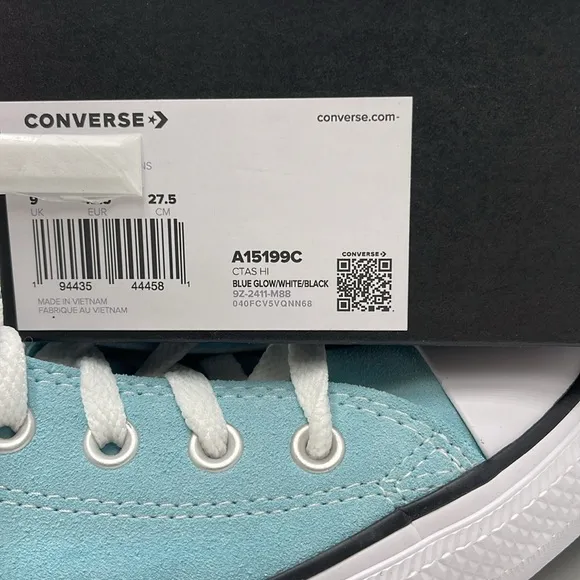 Converse Men’s Blue Glow High Tops Sneakers A15199CCTAS HIBLUE GLOW/WHITE/BLCK