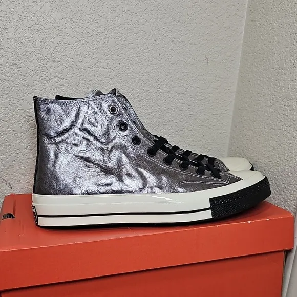 Converse Metallic Lesther High-Top Sneakers
