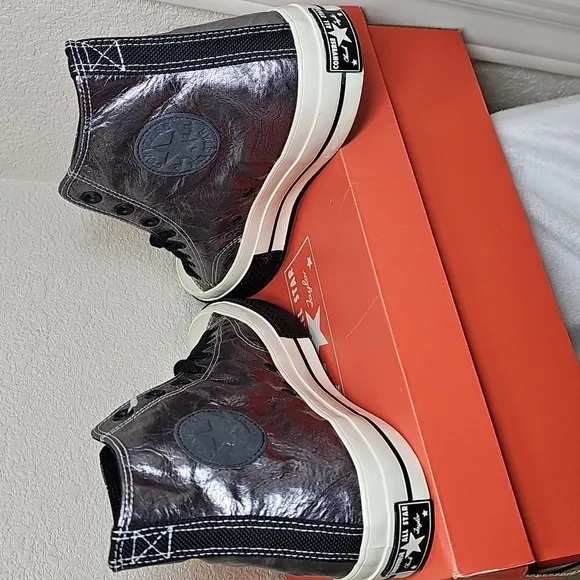 Converse Metallic Lesther High-Top Sneakers