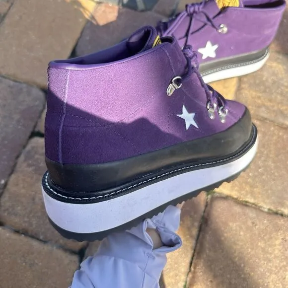 Converse One Star Mid Fleece Lined Boot Purple Women's Shoes 566162C Size 10