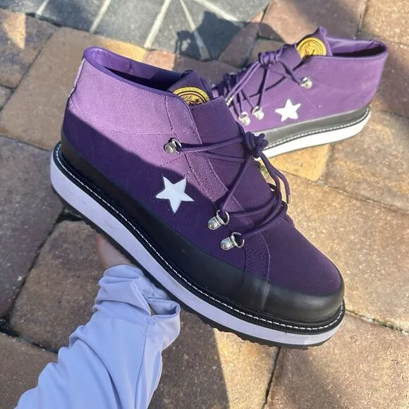 Converse One Star Mid Fleece Lined Boot Purple Women's Shoes 566162C Size 10