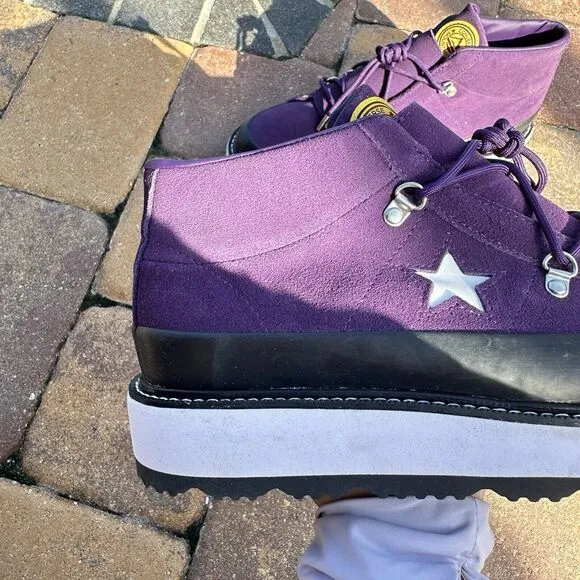 Converse One Star Mid Fleece Lined Boot Purple Women's Shoes 566162C Size 10