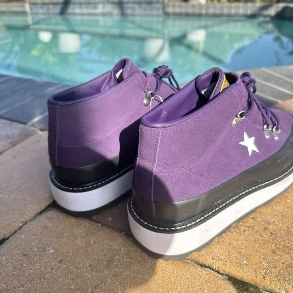 Converse One Star Mid Fleece Lined Boot Purple Women's Shoes 566162C Size 10