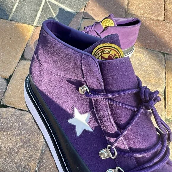 Converse One Star Mid Fleece Lined Boot Purple Women's Shoes 566162C Size 10
