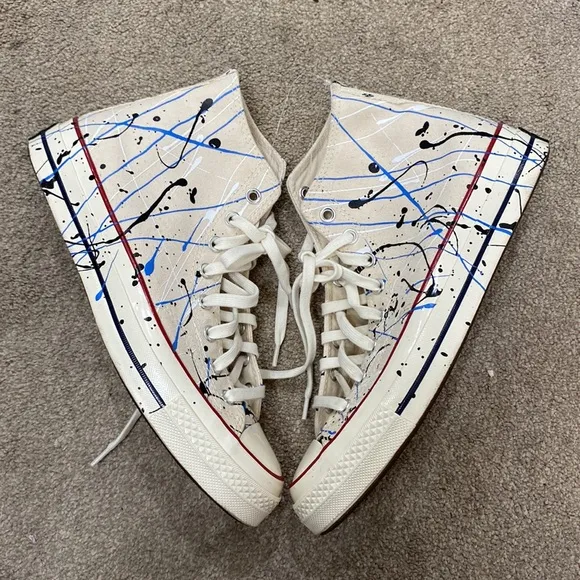 Converse Paint Splatter Chuck Taylor High Top All Star Sneakers Size 9