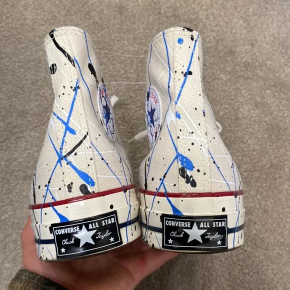 Converse Paint Splatter Chuck Taylor High Top All Star Sneakers Size 9