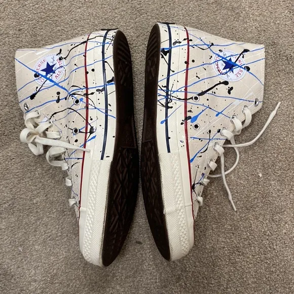 Converse Paint Splatter Chuck Taylor High Top All Star Sneakers Size 9