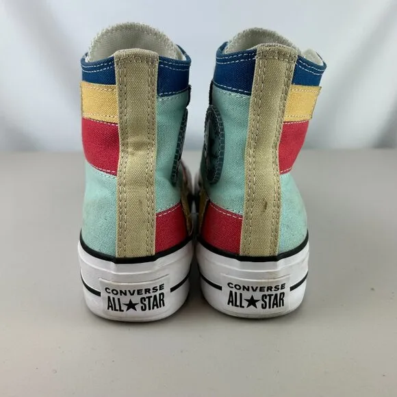 Converse Platform Color Block All Star Chuck Taylor High Top Sneakers