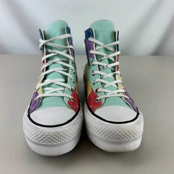 Converse Platform Color Block All Star Chuck Taylor High Top Sneakers