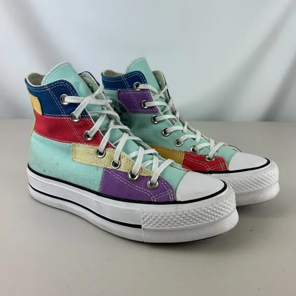 Converse Platform Color Block All Star Chuck Taylor High Top Sneakers