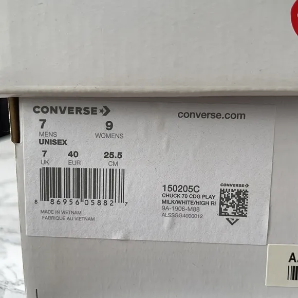 CONVERSE PLAY COMMERCIAL DES GARÇONS HIGH TOP SNEAKERS  WOMENS SIZE 9 MEN SIZE 7