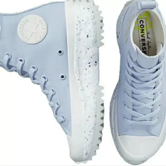 Converse | Run Star Hike Hi Crater Platform Sneakers Baby Blue Womens 8 Mens 6.5