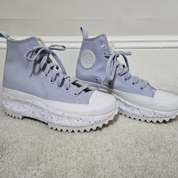 Converse | Run Star Hike Hi Crater Platform Sneakers Baby Blue Womens 8 Mens 6.5