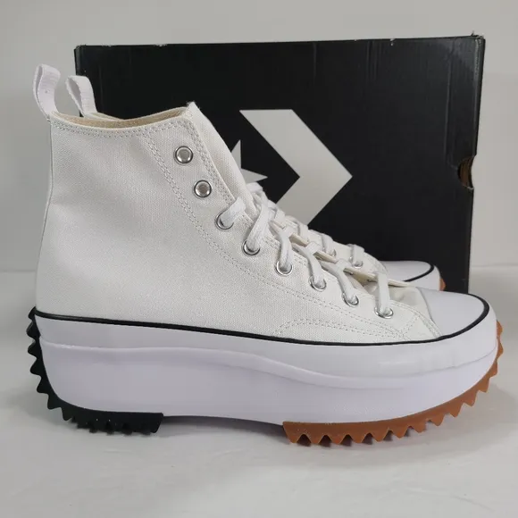 Converse Run Star Hike Hi White Platform Sneakers Women Size 10.5