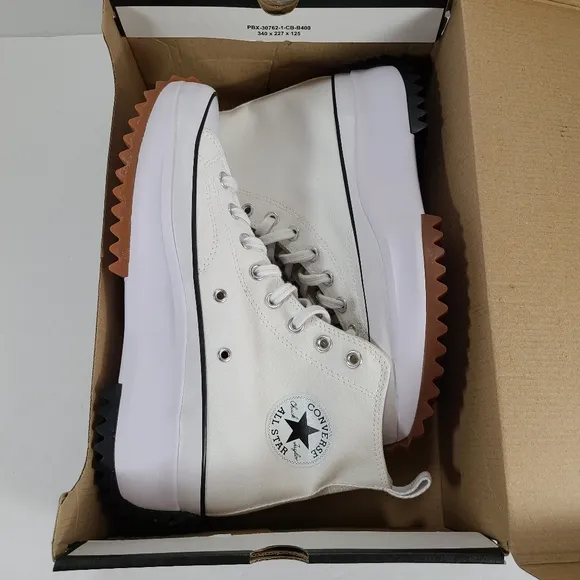 Converse Run Star Hike Hi White Platform Sneakers Women Size 10.5
