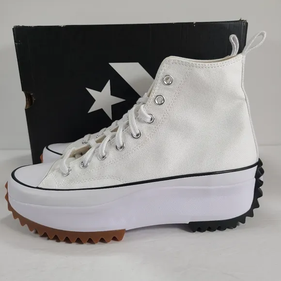 Converse Run Star Hike Hi White Platform Sneakers Women Size 10.5