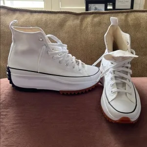 Converse Run Star Hike Unisex White High-Top Sneakers 9.5 Mens or 11 Womens‎ NIB