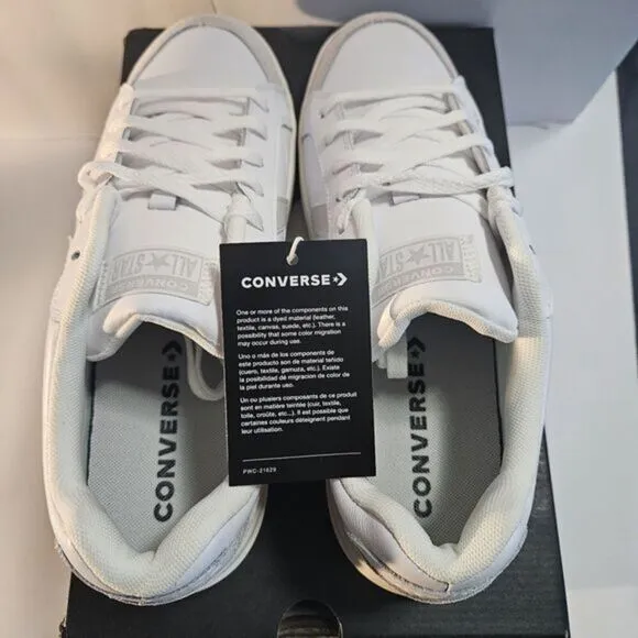 Converse Size 9 Pro Blaze A09850C Leather Men's White - Minor Defect Photo W/box
