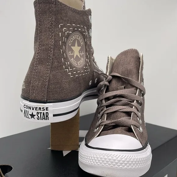 Converse WMNS All Star High-Top Sneakers Brown A08576FCTAS HÌPURE PUMICE/PURE
