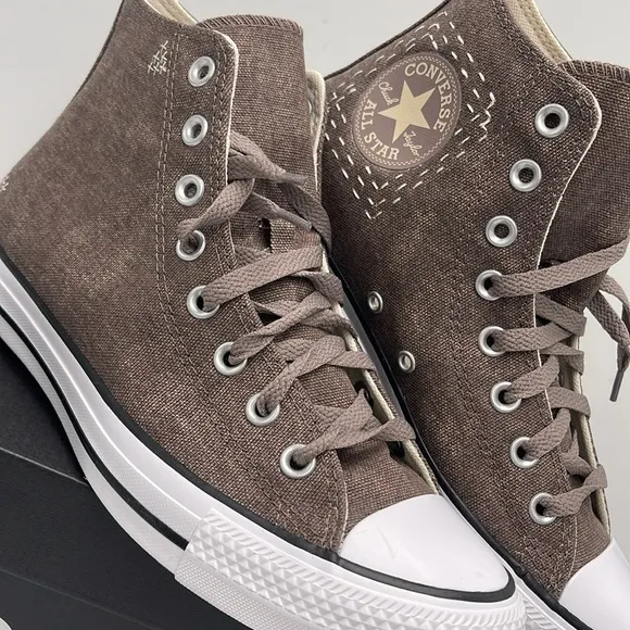 Converse WMNS All Star High-Top Sneakers Brown A08576FCTAS HÌPURE PUMICE/PURE