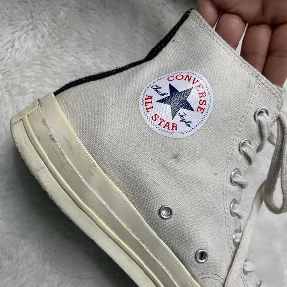 Converse x Comme des Garcons Men’s White Play Chuck 70 Lace Up High Sneaker 10