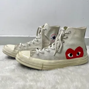 Converse x Comme des Garcons Men’s White Play Chuck 70 Lace Up High Sneaker 10
