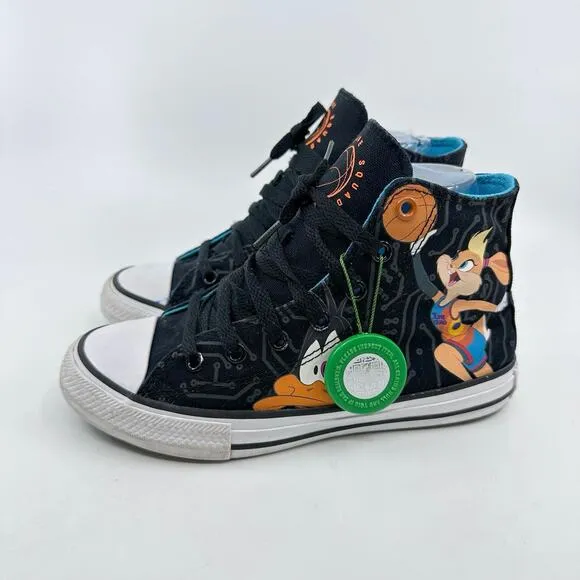 Converse x Space Jam Chuck Taylor All Star High Top Shoe Black Youth Size US 2.5
