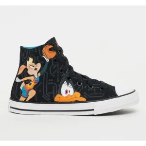 Converse x Space Jam Chuck Taylor All Star High Top Shoe Black Youth Size US 2.5