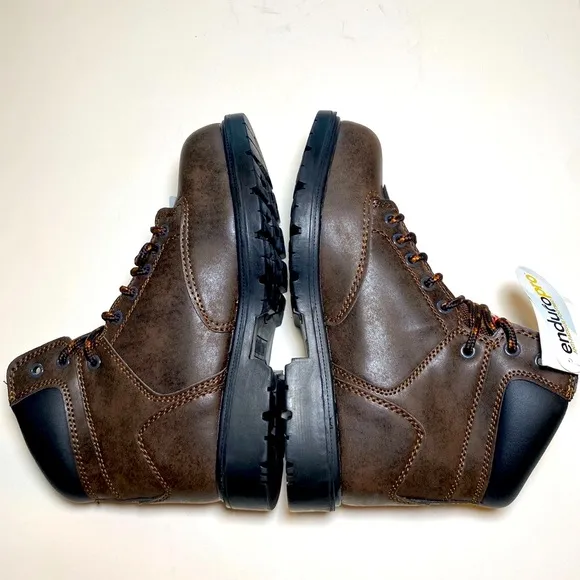 COPY - NWT  Brahma Men's Work Boots Brown Steel Toe Slip &amp; Oil Resistant Sz 5.5