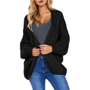 COPY - Women's Open Front Long Sleeve Chunky Knit Cardigan Sweaters Loose Outwe…