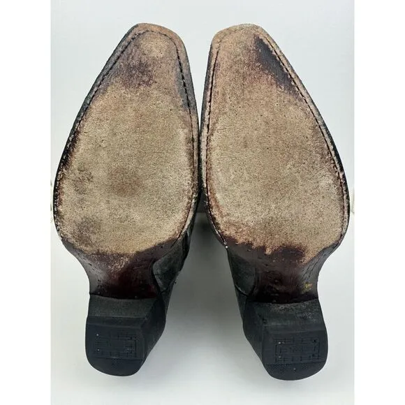 Corral‎ AB014 Gray Leather Embroidered Scroll Snip Toe Cowboy Western Boots 8.5