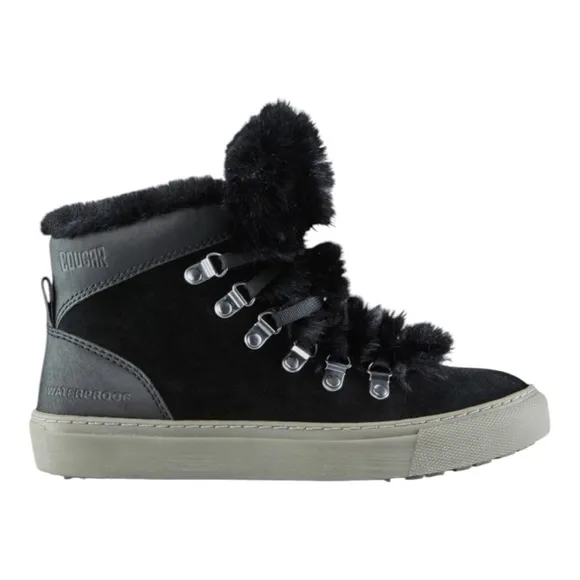 COUGAR Daniel Black Suede with Fur Trim and Lace-Up Winter Boot | US 6 | EU 36