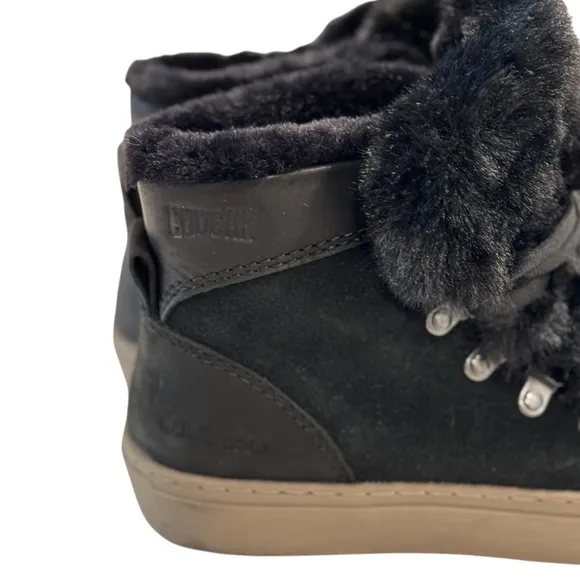 COUGAR Daniel Black Suede with Fur Trim and Lace-Up Winter Boot | US 6 | EU 36