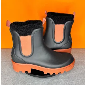 Cougar Ignite Waterproof Winter Boot Black Orange Faux Fur Size 7 EU 37