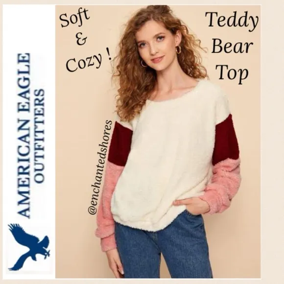 Cozy Fleece Sherpa Pullover Long Sleeve Shirt Rose Pink Mauve Brown Size XLarge