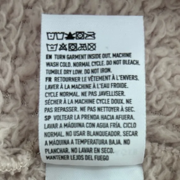 Cozy Fleece Sherpa Pullover Long Sleeve Shirt Rose Pink Mauve Brown Size XLarge