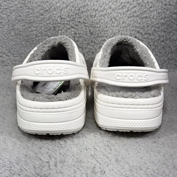 Crocs Baya Lined Mens Size 10 Slip On Clog Shoes White Comfort 205969-11Η