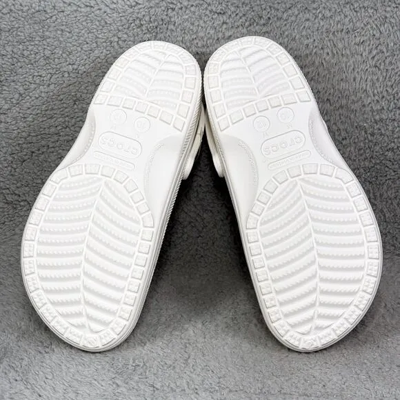 Crocs Baya Lined Mens Size 10 Slip On Clog Shoes White Comfort 205969-11Η