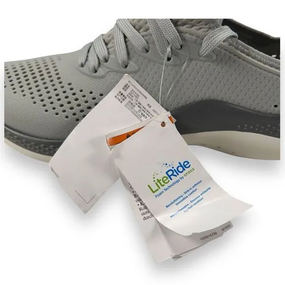 Crocs Mens Size 12 Literide 360 Pacer Comfort Walking Shoes Gray 206715-0DT NEW